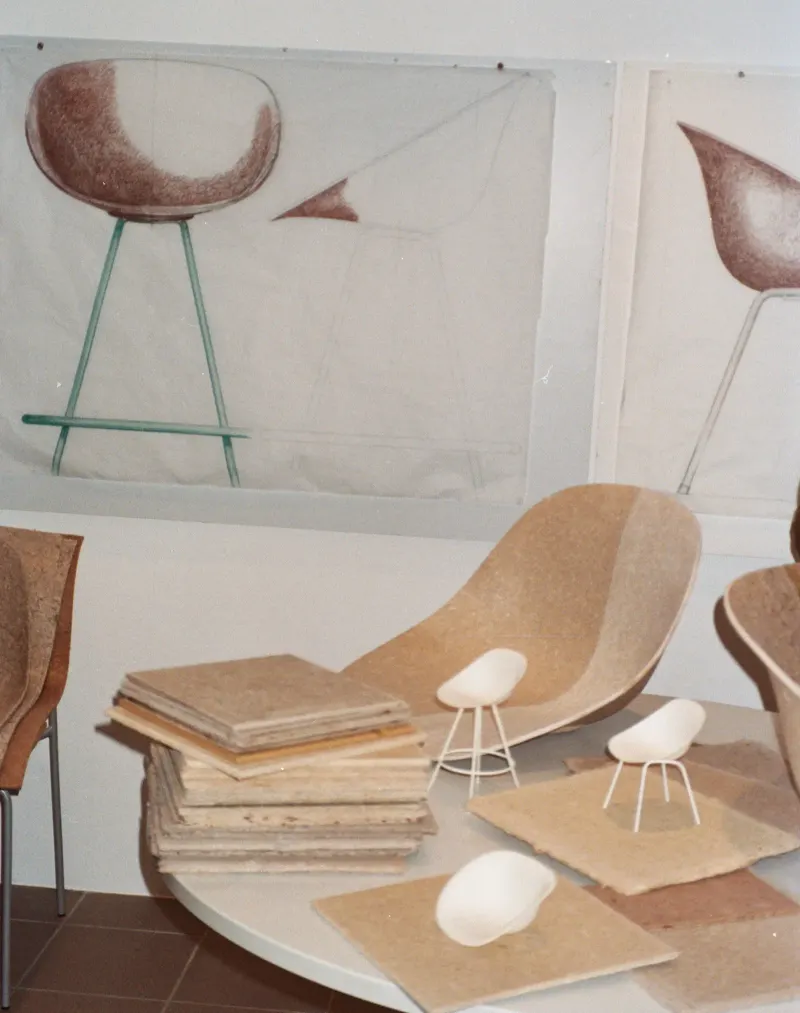 Renewable hemp and eelgrass materials redefine how shell chairs are made